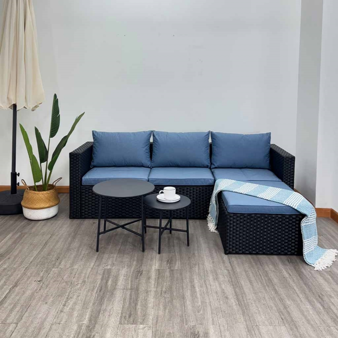 Sofa de ratán sintetico Azul – foto principal