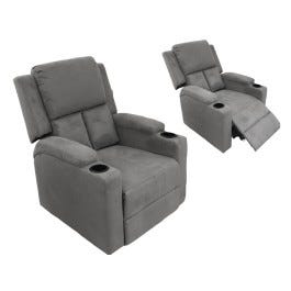 Sillón Reclinable 80x90x98 cm Gris en Microfibra