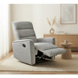Sofá Reclinable Individual 78x95x102 cm Gris Claro