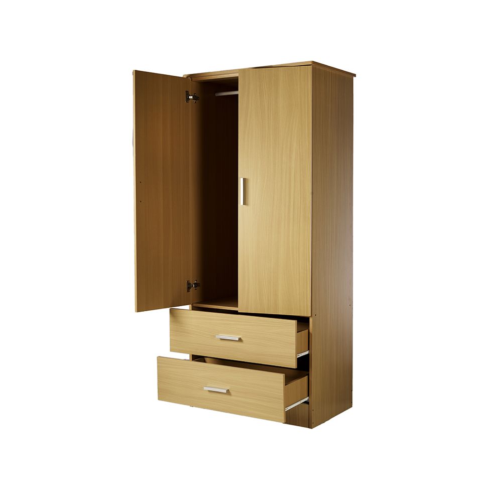 Armario 2 puertas 2 gavetas melamina 78 x 48 x 178 cm