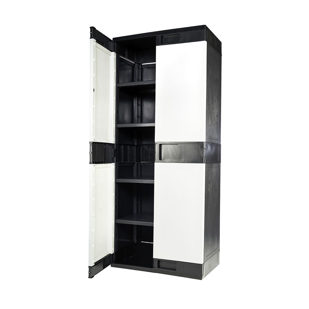 Armario 2 puertas 4 niveles plástico 75 x 43 x 176 cm