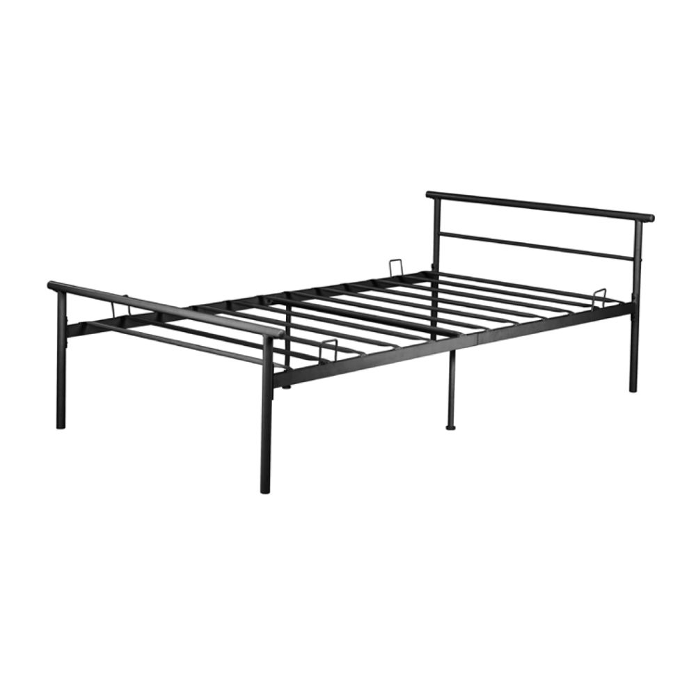 Cama individual metal Negro 196.5 x 112 x 49-69 cm