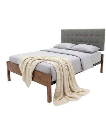 Cama matrimonial con respaldo tapizado