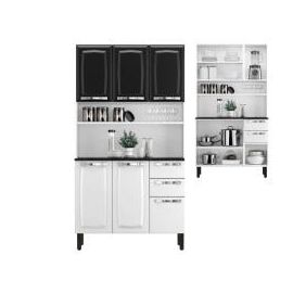 Mueble de Cocina Itatiaia 6 Puertas y 2 Gavetas 105x196x45 cm de Acero