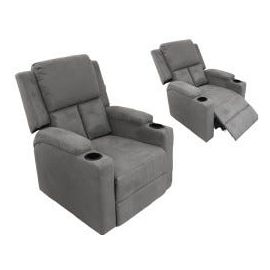 Sillón Reclinable 80x90x98 cm Gris en Microfibra