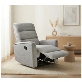Sofá Reclinable Individual 78x95x102 cm Gris Claro