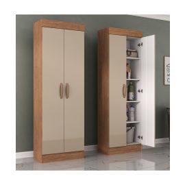 Alacena Multiuso 2 Puertas Madera y Beige