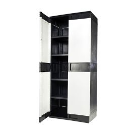 Armario 2 puertas 4 niveles plástico 75 x 43 x 176 cm