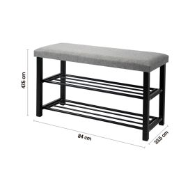 Banca zapatera metal 84 x 33.5 x 47.5 cm