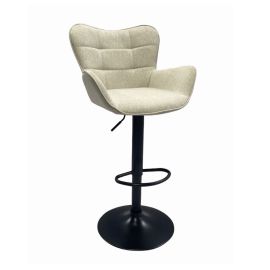 Banco base negra ajustable metálico Beige 59 x 56 x 78 cm