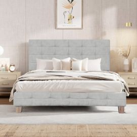 Cama capitoneada gris