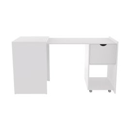 Escritorio Plegable con Gaveta y Gabinete Alma Blanco