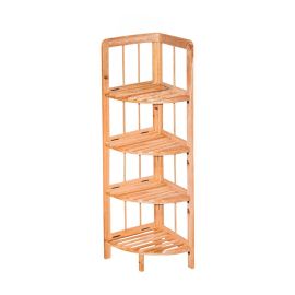 Estante esquinero 4 niveles madera 27 x 27 x 109 cm