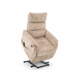 Sillón reclinable con elevación asistida tela arena