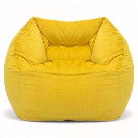 Puff sillón tela amarillo