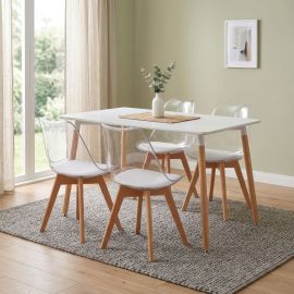 Juego de comedor madera y MDF 120 x 70 x 75 cm