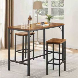 Juego de desayunador tipo bar metal y MDF 110 x 40 x 90 cm