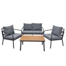 Juego de terraza 2-1-1 con mesa de aluminio