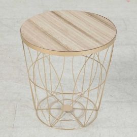 Mesa auxiliar MDF y acero 38 x 40 cm