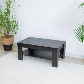 Mesa de Centro con Repisa Lumi Negro 110x47x65 cm