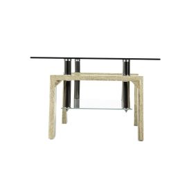 Mesa de centro madera y vidrio 110 x 60 x 45 cm