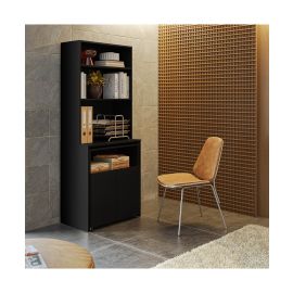 Mueble Multiuso con Mesa Abatible Negro