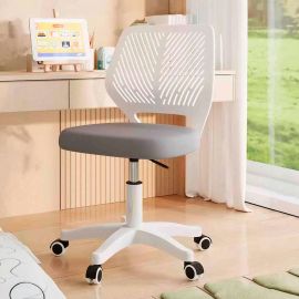 Silla de oficina gris y blanca malla 40 x 37 x 80 cm