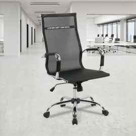 Silla de oficina metal y malla 54 x 60 x 104-114 cm