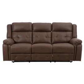 Sillón reclinable triple marrón
