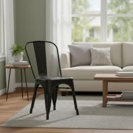 Silla tipo Tolix Negra