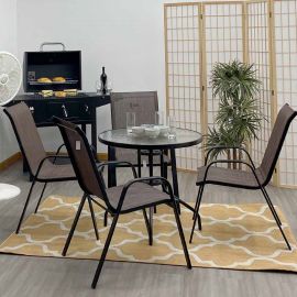 Silla con malla cafe