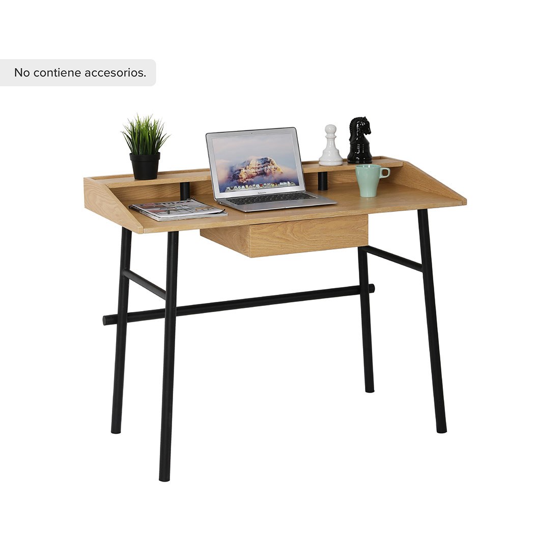 Escritorio con estante MDF 110 x 55 x 75-85 cm