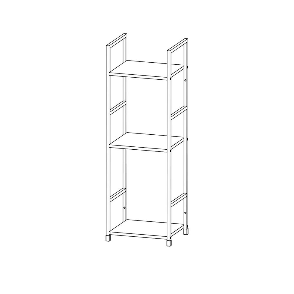 Estante angosto 3 niveles metal y MDF 30 x 24 x 80 cm