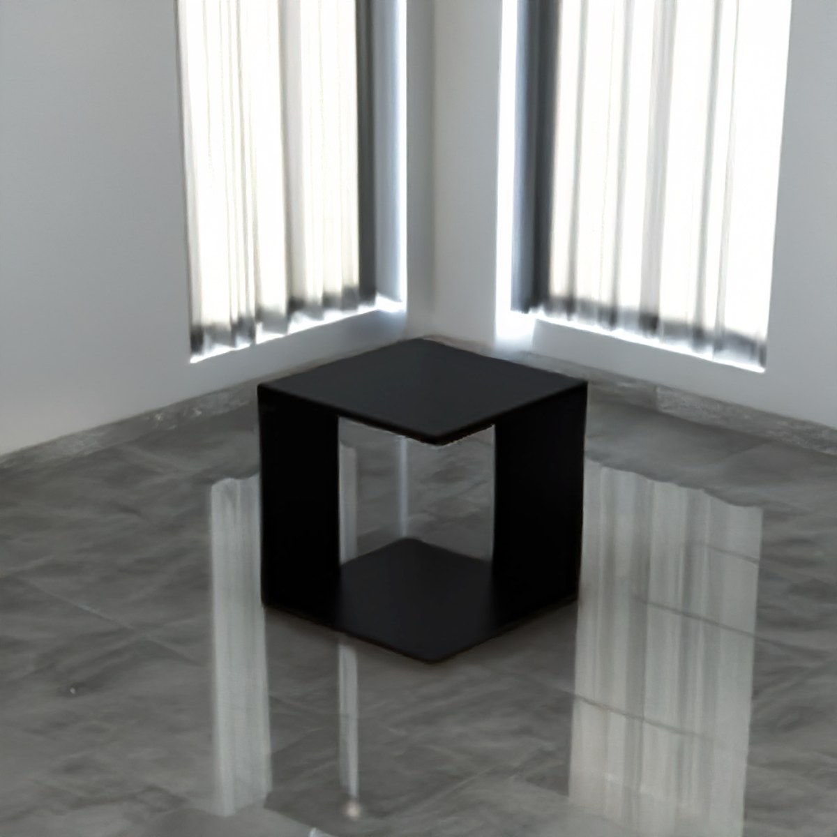 Estante Cubo Bali Negro 38x38x38 cm ambientado