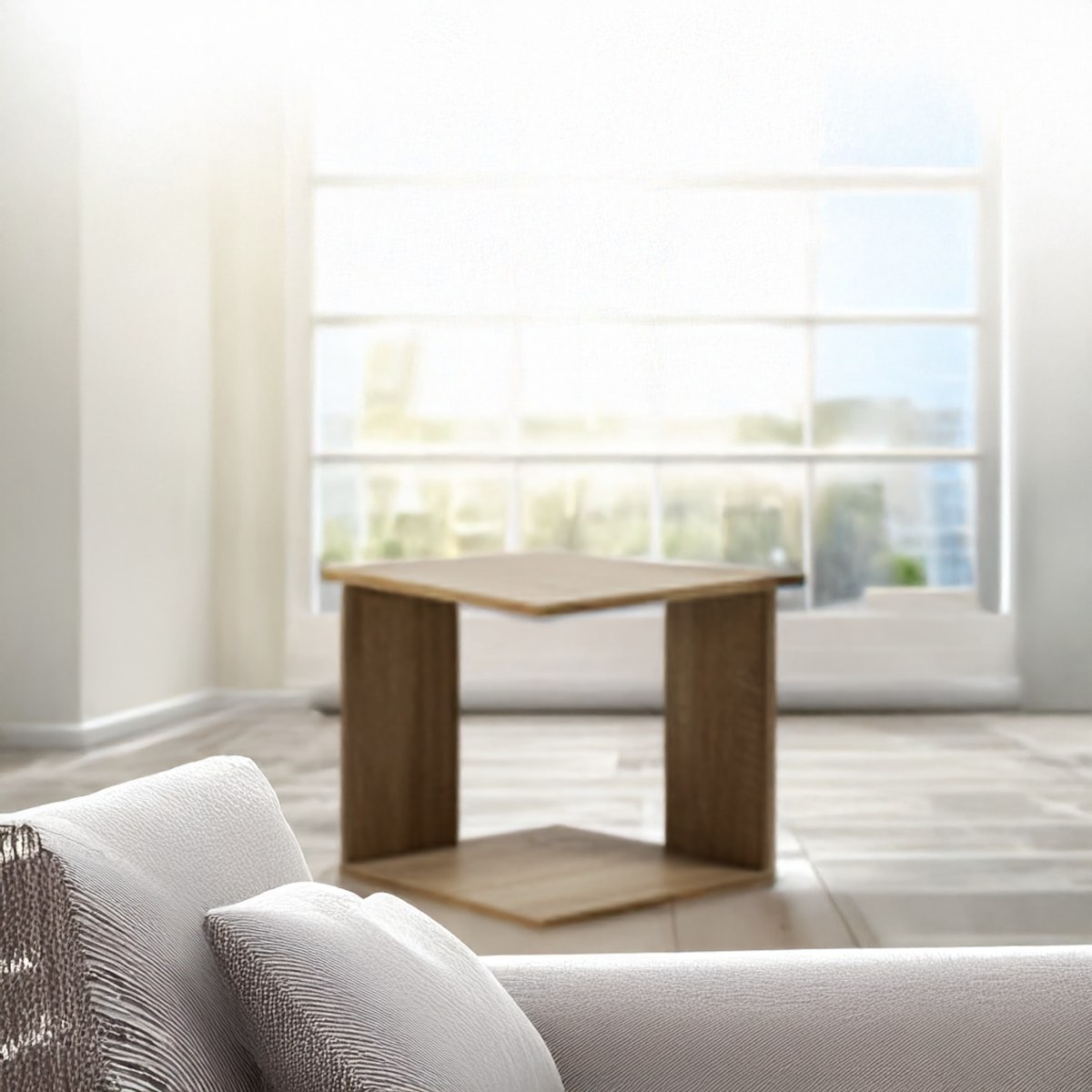 Estante Cubo Bali Roble 38x38x38 cm ambientado