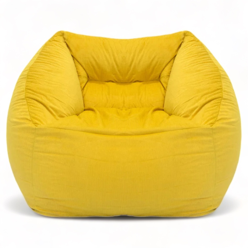 Puff sillón tela amarillo