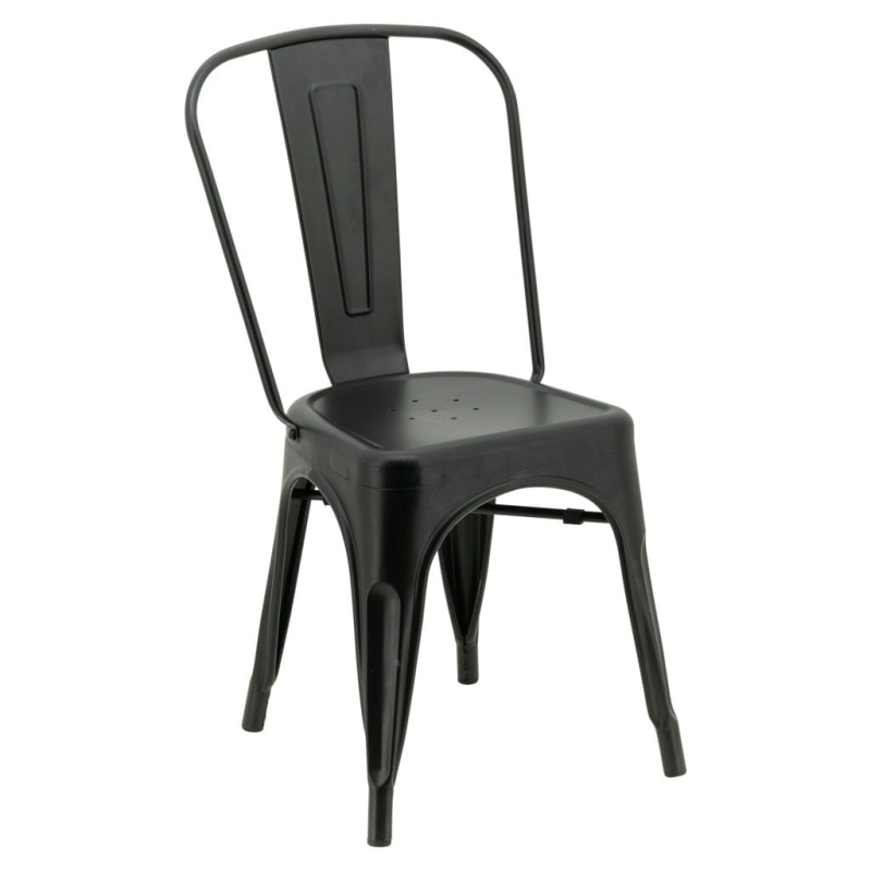 Silla metálica apilable estilo industrial