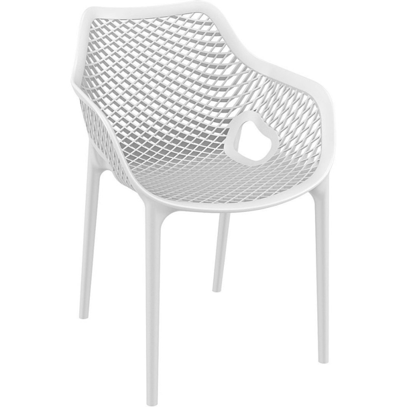 Sillón apilable calado de polipropileno con brazos