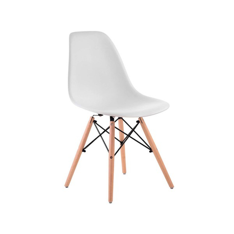 Silla retro de comedor con patas de madera