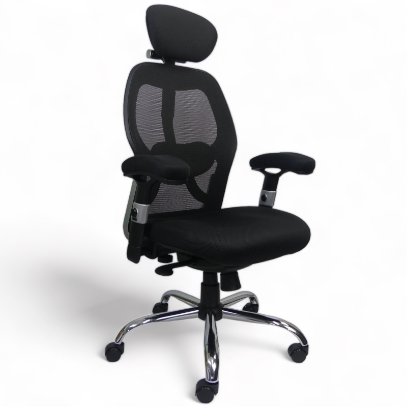 Silla de oficina ejecutiva de malla con cabecera