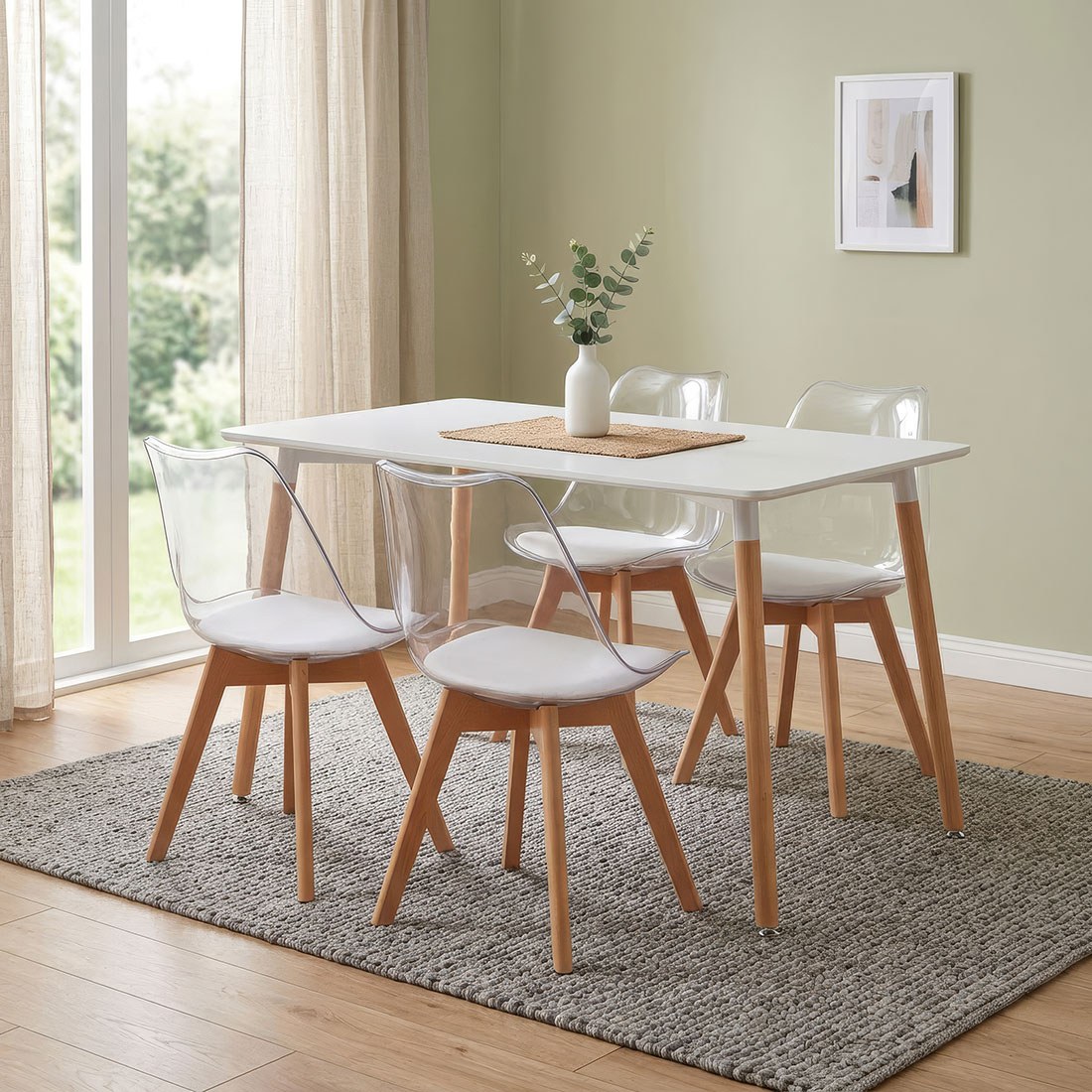 Juego de comedor madera y MDF 120 x 70 x 75 cm