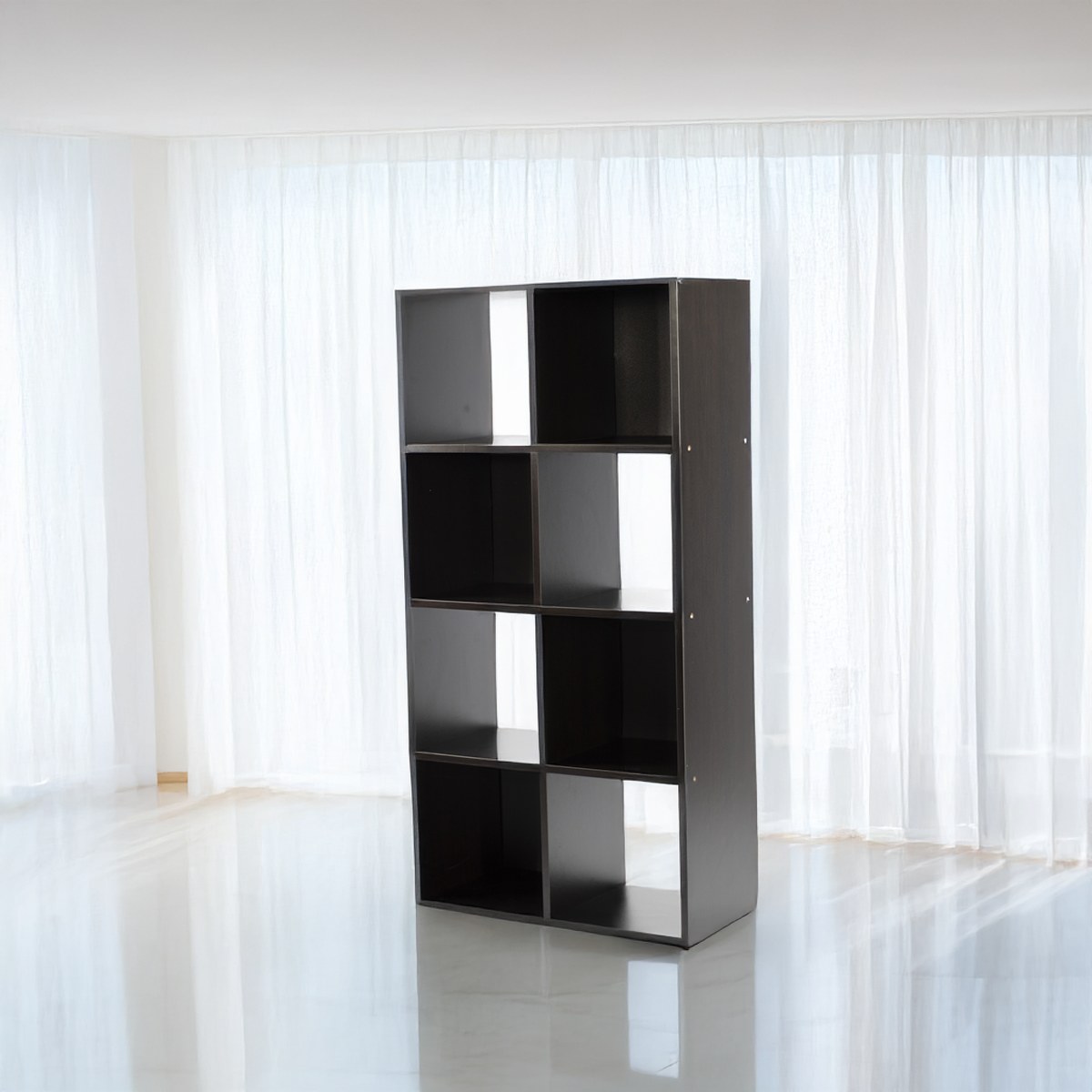 Librero de Cubos Noa Negro 61.5x122.5x29.5 cm ambientado