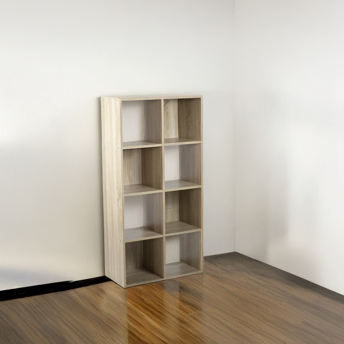 Librero de Cubos Noa Roble 61.5x122.5x29.5 cm ambientado