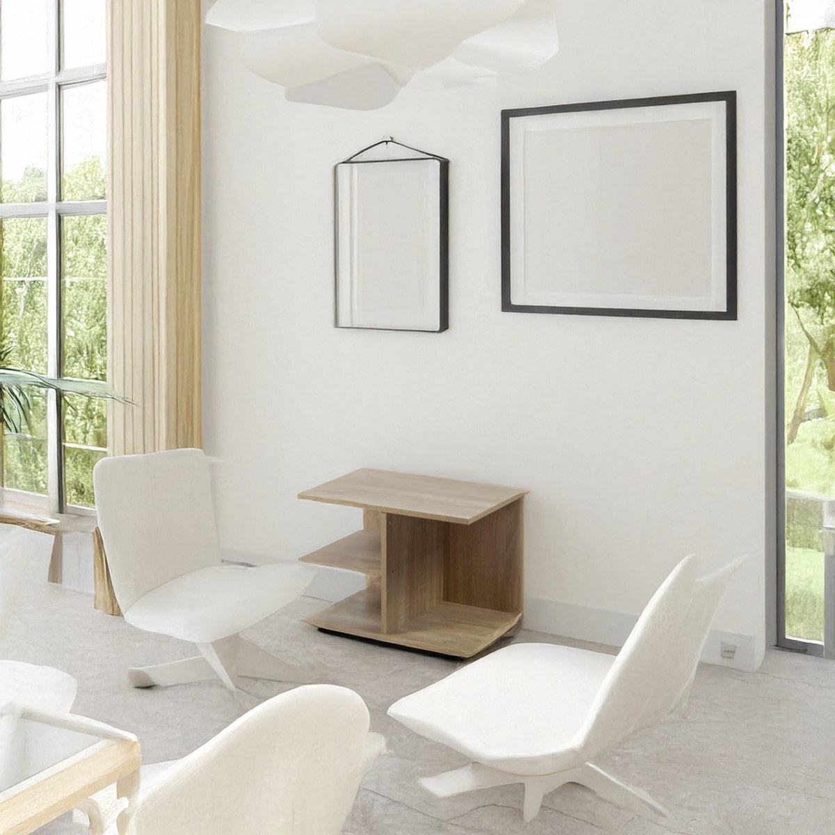 Mesa Auxiliar con Ruedas Roda Roble 50x42.5x35 cm ambientado