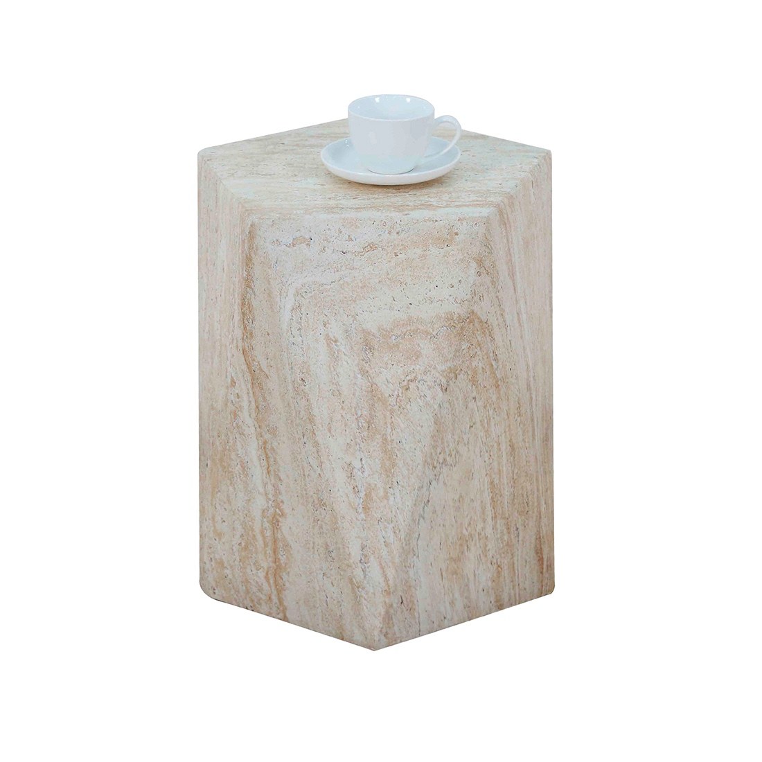 Mesa auxiliar diseño piedra óxido de magnesio 37 x 37 x 46 cm