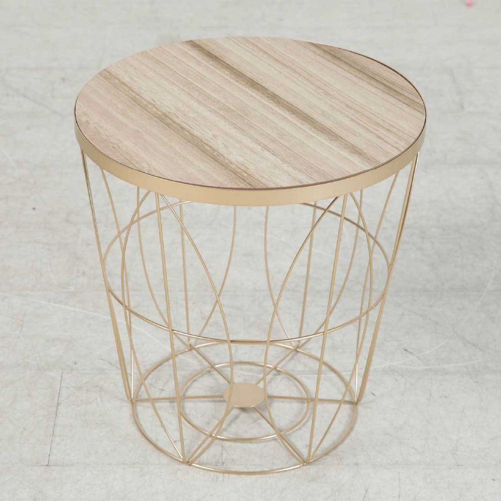 Mesa auxiliar MDF y acero 38 x 40 cm