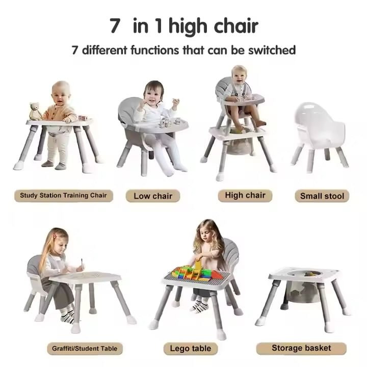 Silla alta para bebé Lund Gris