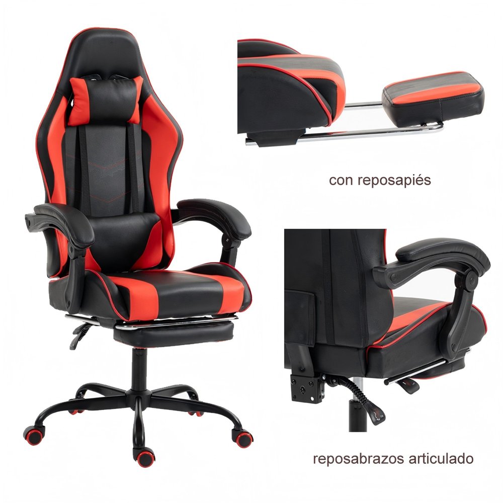 Silla gamer Esvel Roja y Negra