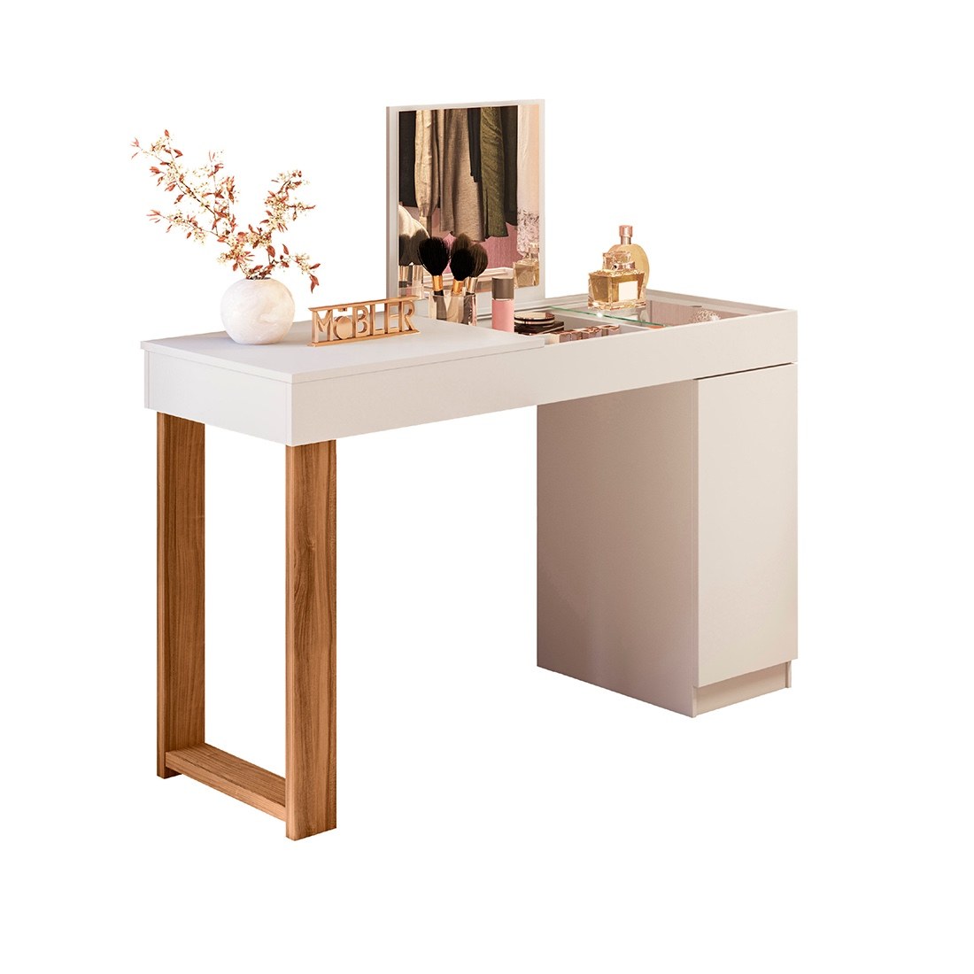 Tocador con espejo MDF 44 x 121 x 113 cm