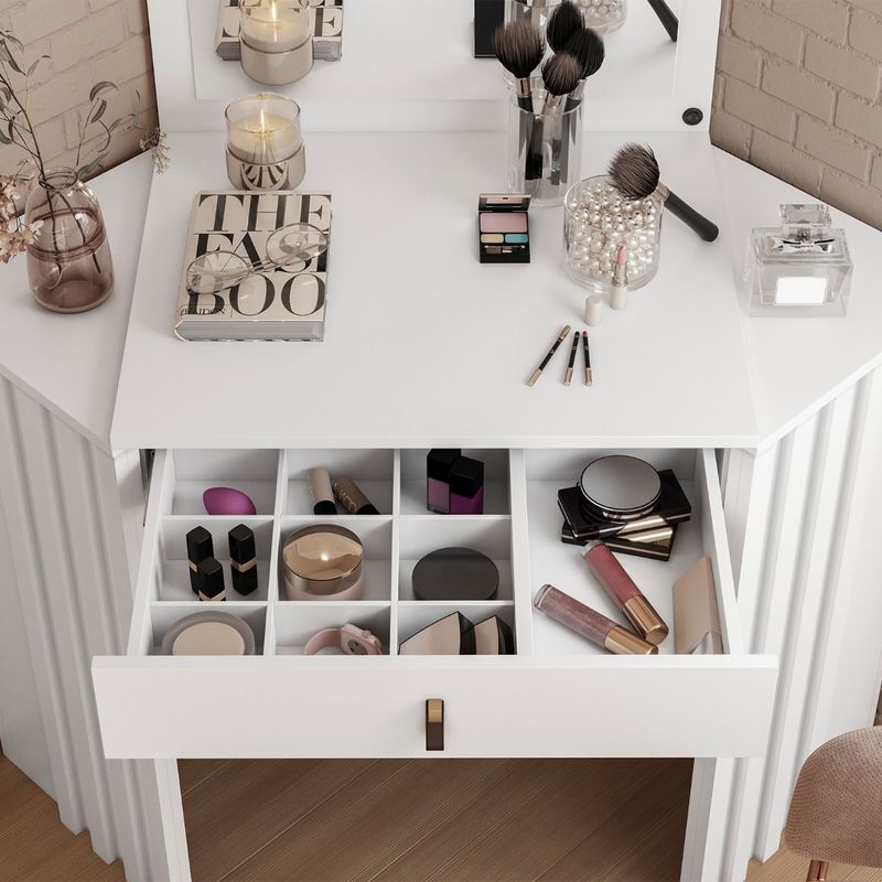Tocador Esquinero Glitter Blanco – vista del producto